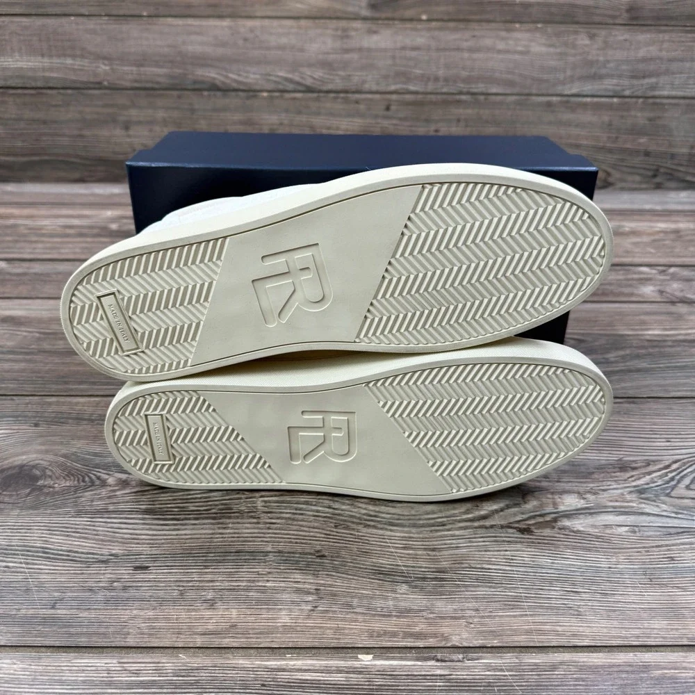 Ralph Lauren‎ Purple Label Mens 11 D Severn Calf Suede Sneakers Cream Italy NEW